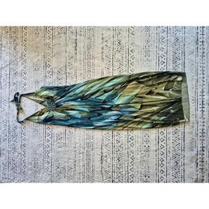 Enfocus Studio Halter Neck Maxi Dress with Turquoise Detail